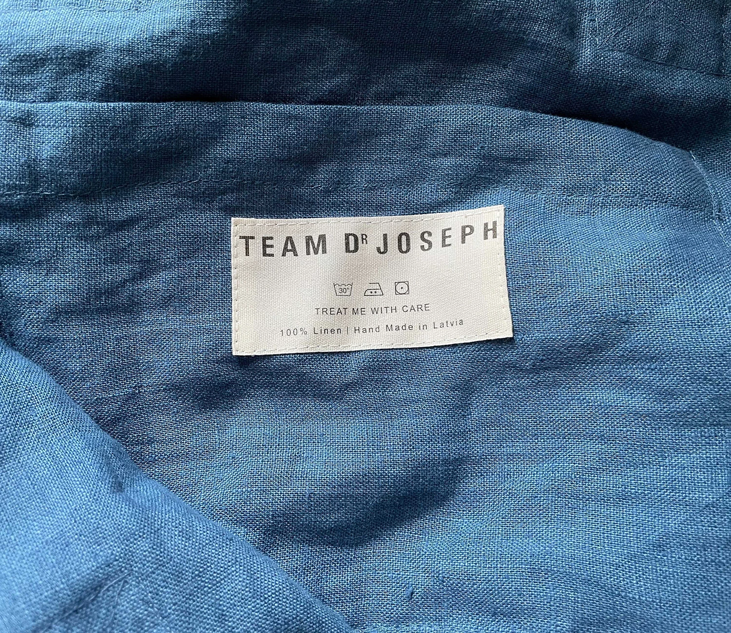 Linen tote bag - topaz blue TEAM DR JOSEPH