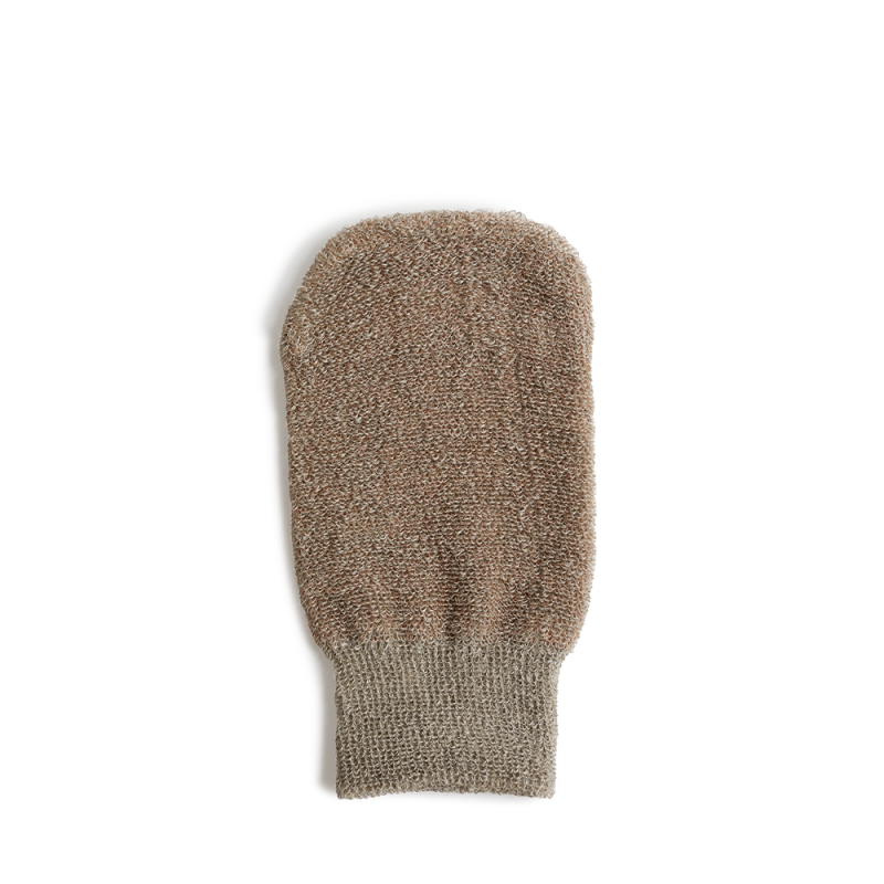 Peeling-Handschuh aus Leinen mit Kupfer