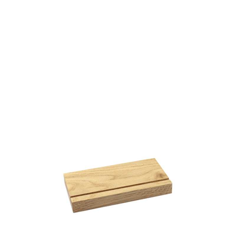 Holzfuß für Display in Eiche klein (A5) - 148mm x 75mm x 20mm