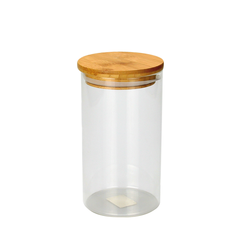 Glasbehälter mit Holzdeckel Buffet (ohne Etikette)
